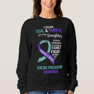 Sweatshirt Je Porte Turquoise & Violet Pour Ma Fille Suicide 