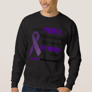 Sweatshirt Je Porte Violet Alzheimer Démence Sensibilisation