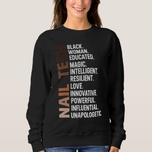 Sweatshirt Je Suis Black Nail Tech Afro Femme Bhm Noir Histoi