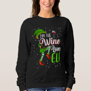 Sweatshirt Je suis le Vin Lover Elf Xmas Matching Famille Chr
