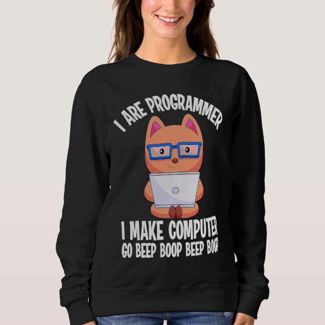 Sweatshirt Je suis programmeur Cat Engineer Coder Software De (Devant)