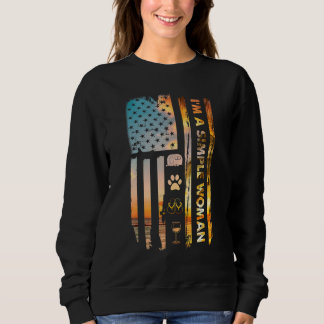 Sweatshirt Je suis une femme simple Camping Vin Flip Flops Ch