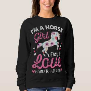Sweatshirt Je suis une fille de cheval facile à aimer diffici