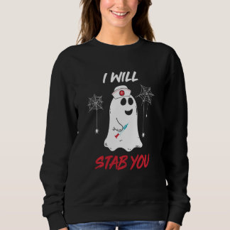 Sweatshirt Je Vais Te Te Te Nourrir Ghost Funny Halloween Cos