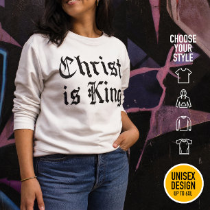 Sweatshirt Jésus-Christ est Roi - style gothique grunge érodé