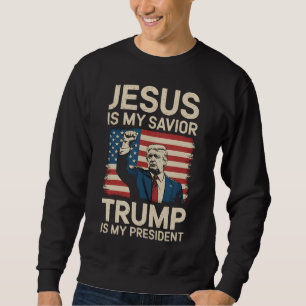 Sweatshirt Jésus est mon sauveur Trump est mon président 47 É