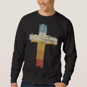 Sweatshirt Jésus Vintage Imprimer Foi Croix Foi Dieu Eglise R