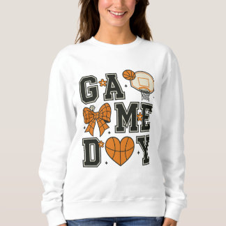 Sweatshirt Jeu de Basketball Jour T-Shirt Design avec Bow & H