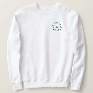 Sweatshirt Jeu Match Green Monogram Mens Tennis Whites