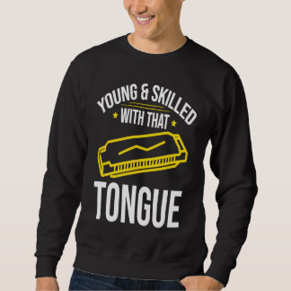 Sweatshirt Jeune joueur de harmonica jeune et habile
