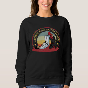 Sweatshirt jitsu jiu jitsu bjj et mma jésus est derrière toi
