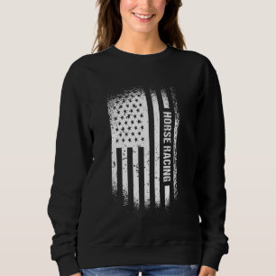 Sweatshirt Jockey Drapeau États-Unis Course Hippique