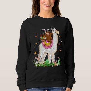 Sweatshirt Joli Bunny Sloth Riding Llama Oeufs Panier Happy E