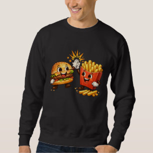 Sweatshirt Joli Burger et Frites High Five Art Kawaii
