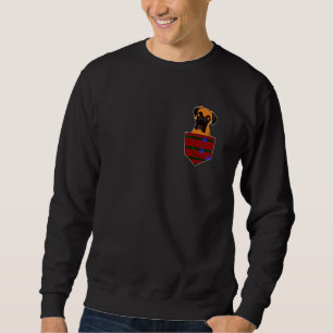 Sweatshirt Joli chien Boxer dans la poche de poitrine