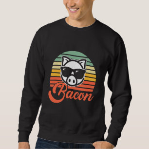 Sweatshirt Joli Cochon Rétro J'adore Le Jour Du Bacon  Amateu