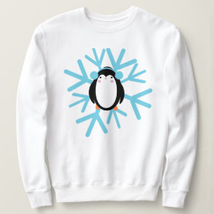 Sweatshirt Joli flocon de neige de pingouin de Noël d'hiver