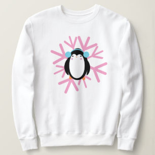 Sweatshirt Joli flocon de neige de pingouin de Noël d'hiver