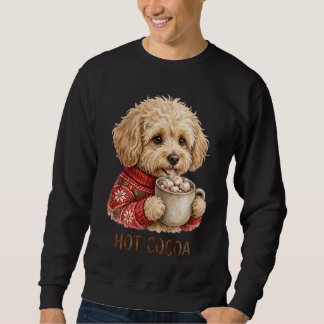 Sweatshirt Joli Goldendoodle Buvant du Chocolat Chaud Noël Sw