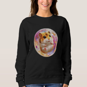 Sweatshirt Joli hamster dans une bulle colorée pour les amour