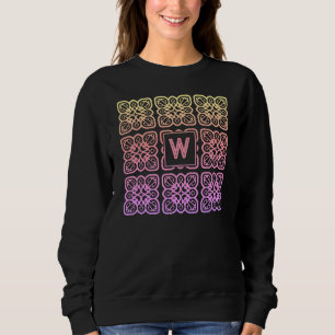 Sweatshirt Joli Monogramme Girlie Hot Rose dentelle