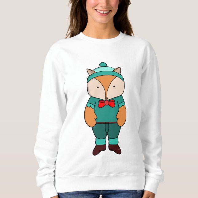 Sweatshirt Joli renard vert (Devant)