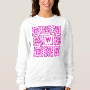 Sweatshirt Jolie Girlie Hot Rose Lace Monogramme