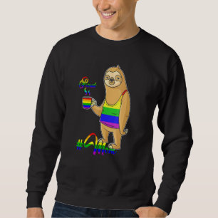 Sweatshirt Jolie pochette Sloth Lgbt Animal Rainbow Flag Gay 