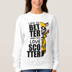 Sweatshirt Jolie Scooter conception chèvre