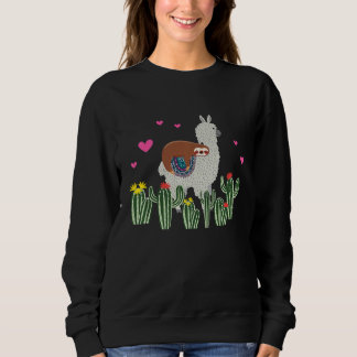 Sweatshirt Jolie Sloth Riding Llama Animal Sloth Squad Zoo Ke