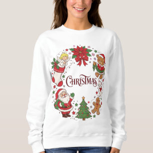 Sweatshirt Jolis icons de Noël, Santa, Teddy et fêtes
