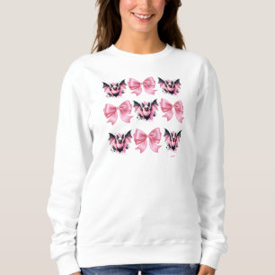 Sweatshirt Jolis nœuds roses et chauves-souris d'Halloween Co