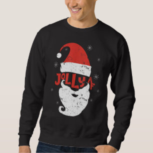 Sweatshirt Jolly Santa Hat Beard Af Snowflakes Joyeux Christm