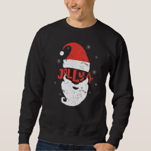 Sweatshirt Jolly Santa Hat Beard Af Snowflakes Joyeux Christm