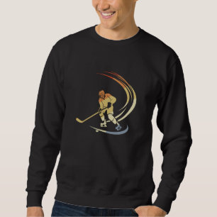 Sweatshirt Joueur de hockey sur glace Dessin look Vintage