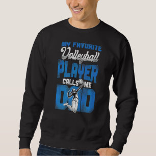 Sweatshirt Joueur de volleyball Équipe Papa Père Vintage Ma F