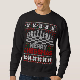 Sweatshirt Joueur d'échecs Joyeux Noël Doux moche de Noël