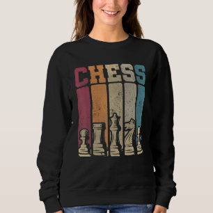 Sweatshirt Joueur d'échecs mat Vintage pièces d'échecs