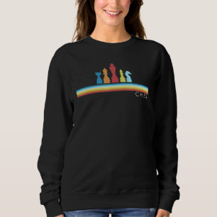 Sweatshirt Joueur d'échecs rétro Chiffres Joueur d'échecs Vin