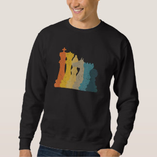 Sweatshirt Joueur d'échecs rétro Pièces d'échecs Joueur Roche