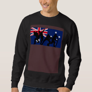Sweatshirt Joueurs de cricket australiens Drapeau australien