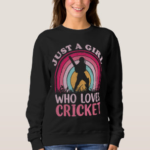 Sweatshirt Joueuse De Cricket Vintage Retro Juste Une Fille Q