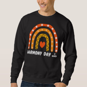Sweatshirt Jour de l'Harmonie 21 mars Arc-en-ciel Orange enfa