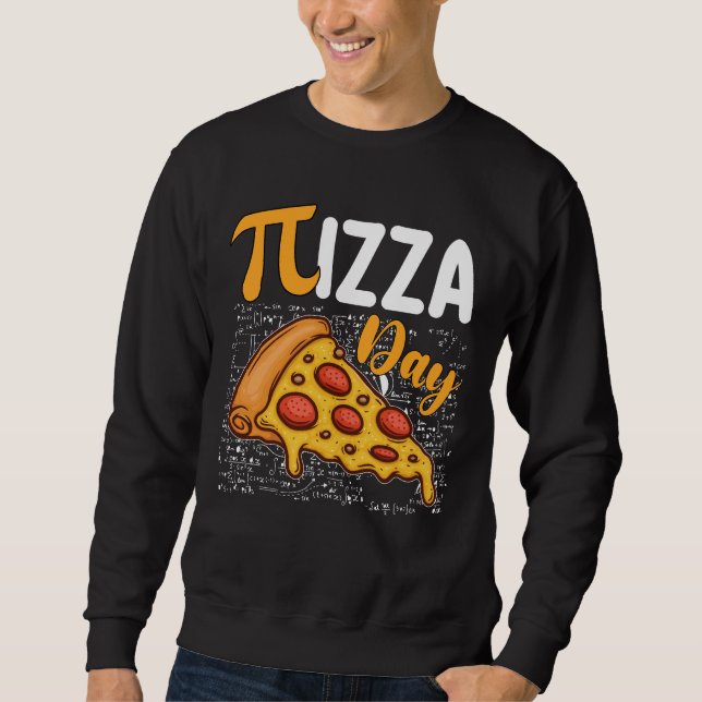 Sweatshirt Journée de Pi Pizza Mathématiques Amoureux des Mat (Devant)