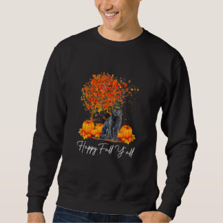 Sweatshirt Joyeuse Fête de l'Automne à Tous Chat Citrouille H