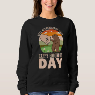 Sweatshirt Joyeuse Journée de la marmotte de fond Meilleur mé