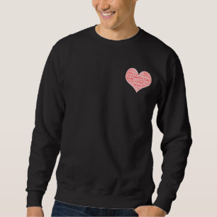 Sweatshirt Joyeuse Saint-Dwynwen - Nuage de mots en forme de 