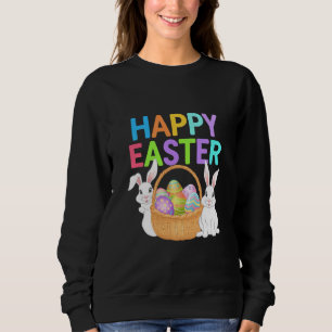 Sweatshirt Joyeuses Pâques 2025 Œufs Lapin Mignon