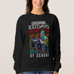 Sweatshirt Joyeux 100 Jours De Garçons Scolaires Dino Monster