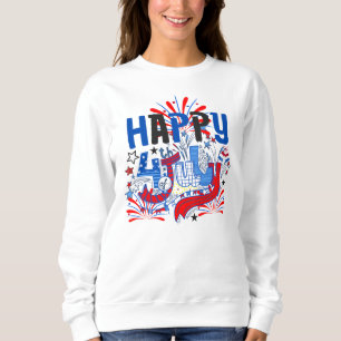 Sweatshirt Joyeux 14 juillet Feu d'artifice USA-63261